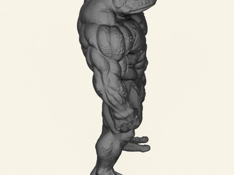 Frog Muscular Character 3D Print Model