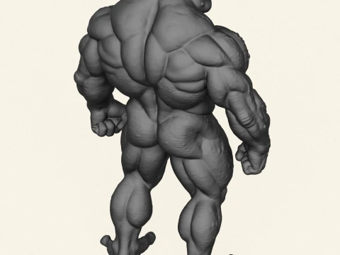 Frog Muscular Character 3D Print Model