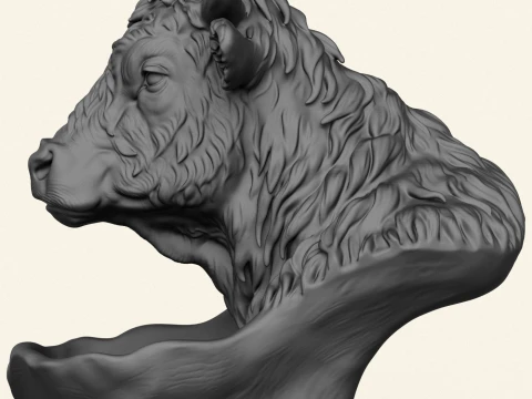 Cow Head Decorative Object Holder 3D Print Model