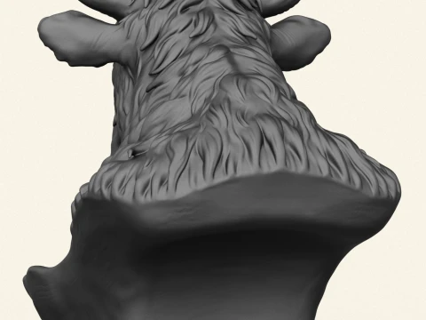 Cow Head Decorative Object Holder 3D Print Model