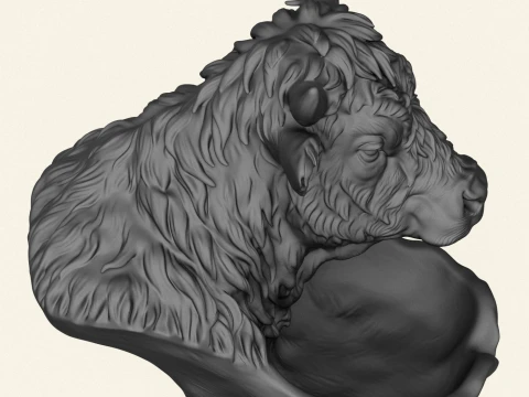 Cow Head Decorative Object Holder 3D Print Model