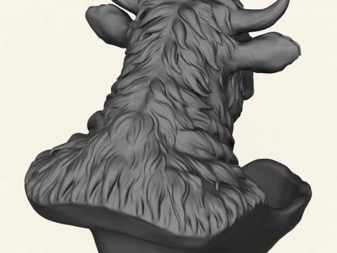 Cow Head Decorative Object Holder 3D Print Model