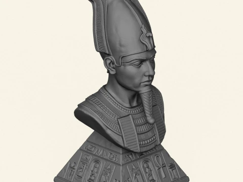 Egyptian God Osiris Bust 3D Print Model