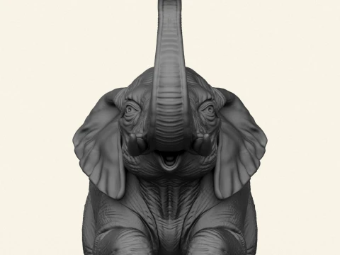Elephant Decorative Object Holder 3D Print Model