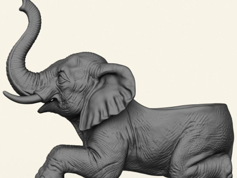 Elephant Decorative Object Holder 3D Print Model