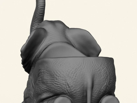 Elephant Decorative Object Holder 3D Print Model