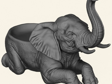 Elephant Decorative Object Holder 3D Print Model