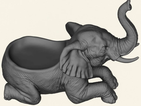 Elephant Decorative Object Holder 3D Print Model
