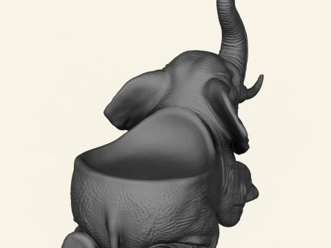 Elephant Decorative Object Holder 3D Print Model
