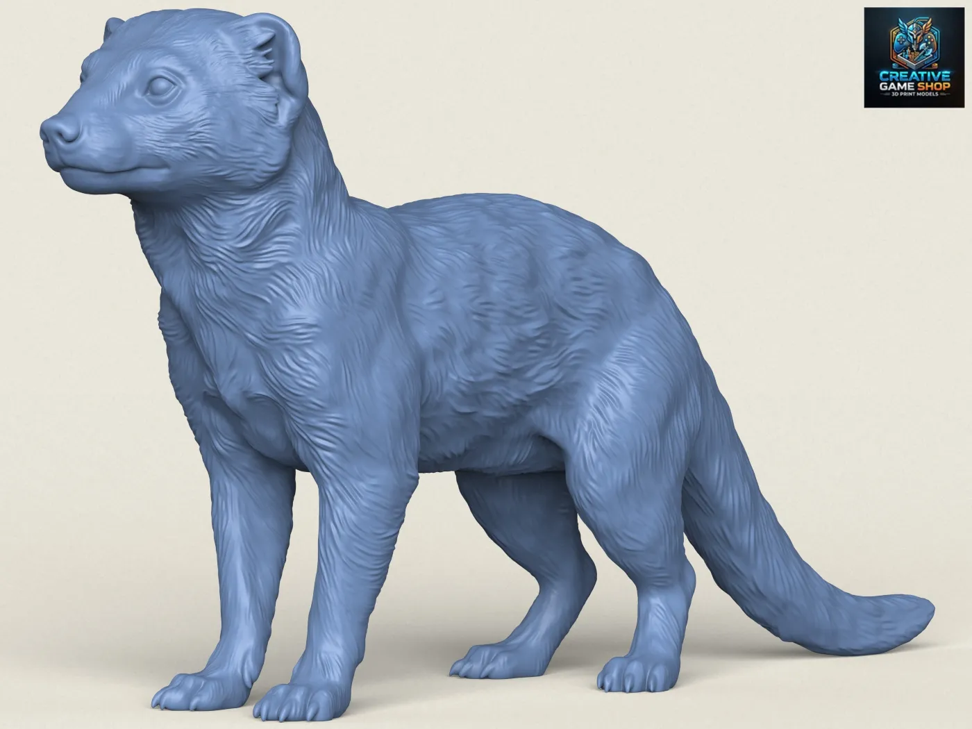 野生のマングース 3Dプリントモデル .c4d .max .obj .3ds .fbx .stl .blend 
