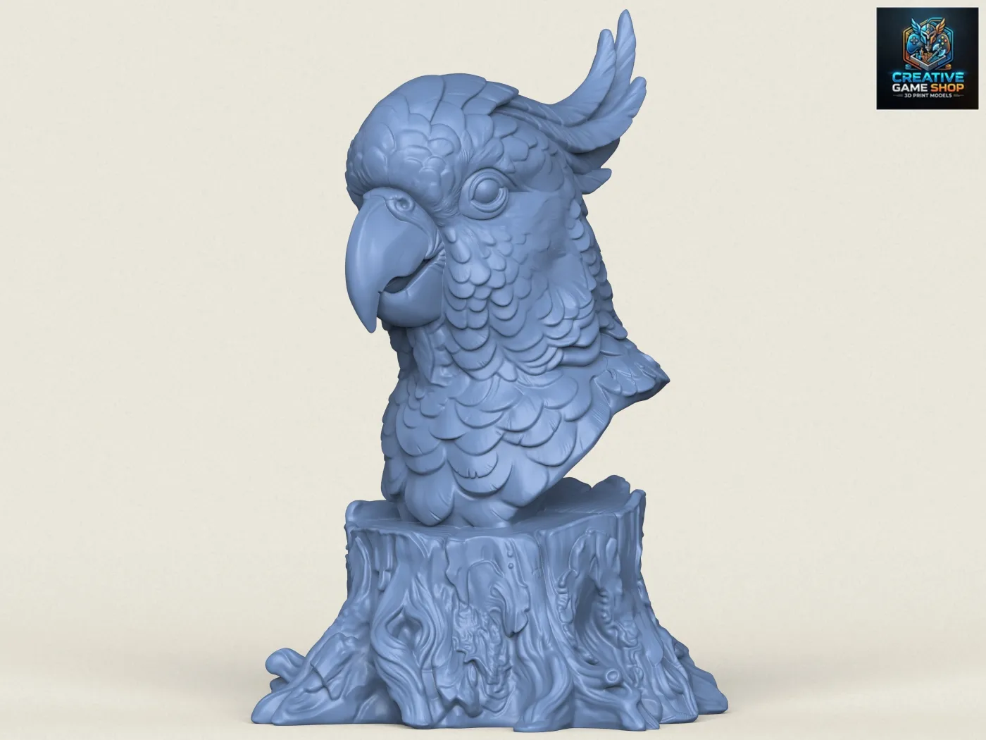 Cockatoo Parrot Bust 3D Print Model .c4d .max .obj .3ds .fbx .stl .blend