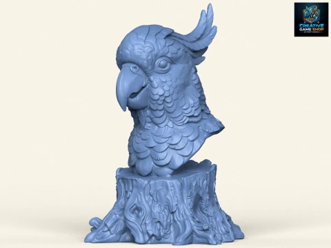 Cockatoo Parrot Bust 3D Print Model