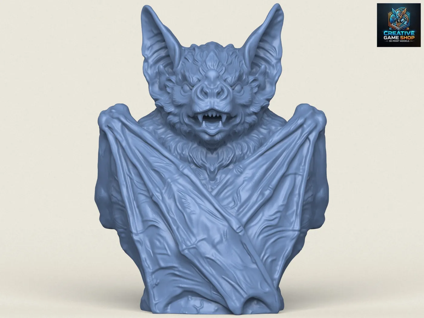 Wild Bat Sculpture 3D Print Model .c4d .max .obj .3ds .fbx .stl .blend
