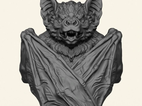 Wild Bat Sculpture 3D Print Model