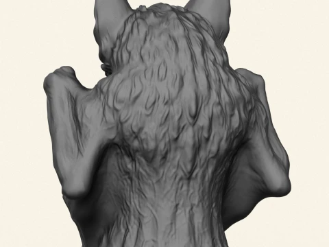 Wild Bat Sculpture 3D Print Model