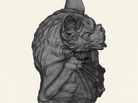 Wild Bat Sculpture 3D Print Model