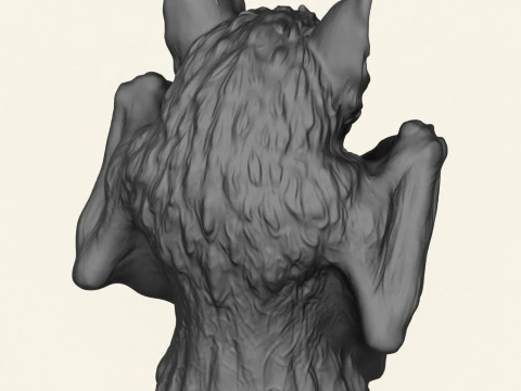 Wild Bat Sculpture 3D Print Model