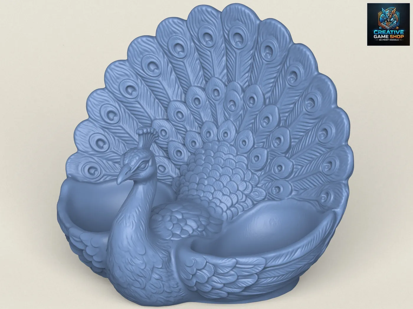 Stylish Peacock Object Holder 3D Print Model .c4d .max .obj .3ds .fbx .stl .blend