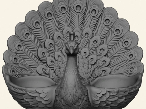 Stylish Peacock Object Holder 3D Print Model