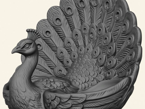 Stylish Peacock Object Holder 3D Print Model