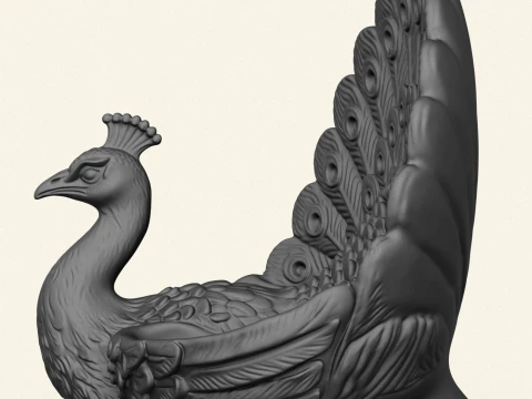 Stylish Peacock Object Holder 3D Print Model