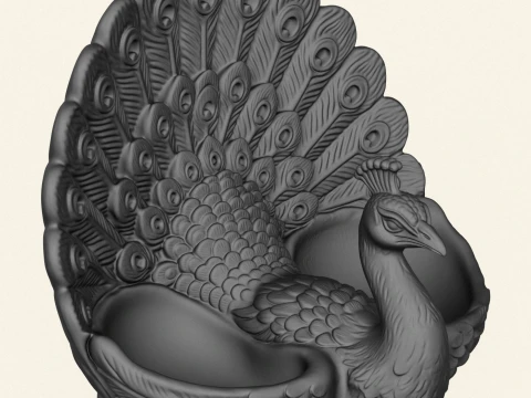 Stylish Peacock Object Holder 3D Print Model