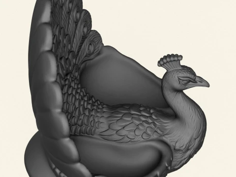 Stylish Peacock Object Holder 3D Print Model
