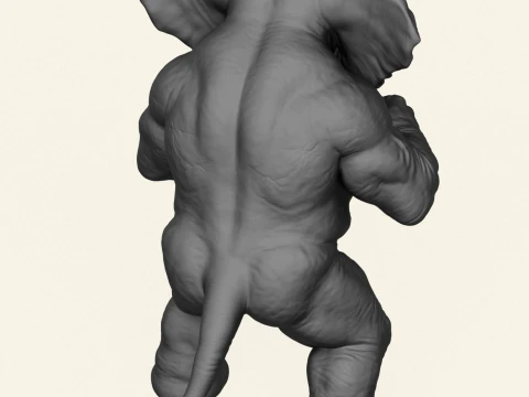 Elephant Fighter Character 3D Print Model