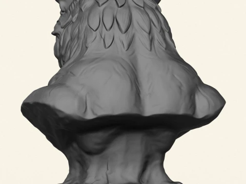 Wild Monster Bear Head Bust 3D Print Model
