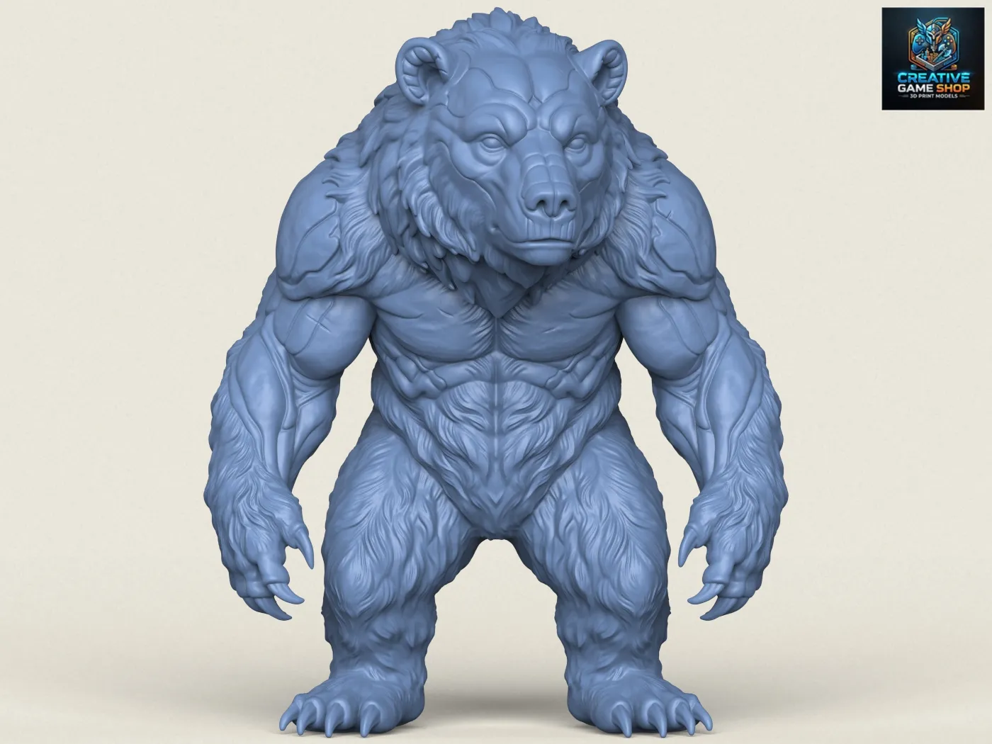 Wilder Monsterbär 3D Druckmodell .c4d .max .obj .3ds .fbx .stl .blend