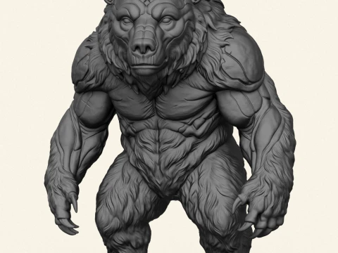 Vahşi Canavar Ayı 3D Baskı Modeli