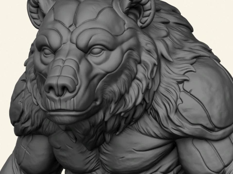 Vahşi Canavar Ayı 3D Baskı Modeli