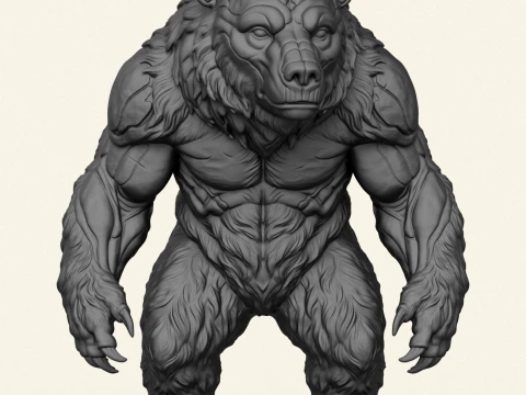 Vahşi Canavar Ayı 3D Baskı Modeli