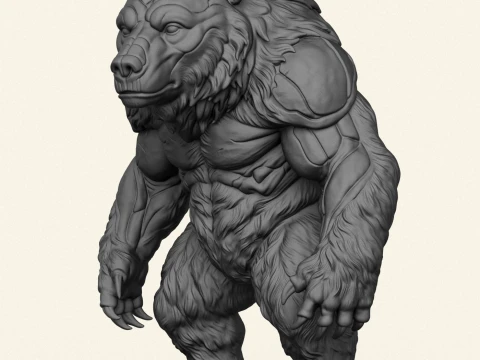 Vahşi Canavar Ayı 3D Baskı Modeli