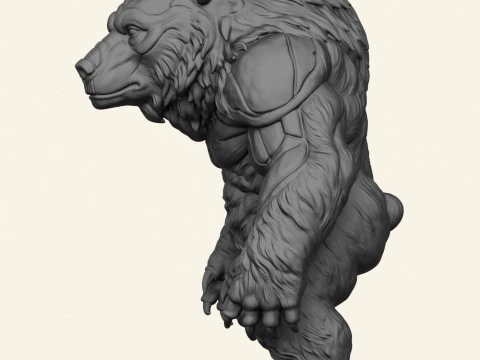 Vahşi Canavar Ayı 3D Baskı Modeli