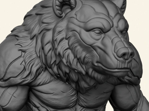 Vahşi Canavar Ayı 3D Baskı Modeli