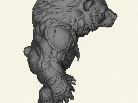 Vahşi Canavar Ayı 3D Baskı Modeli
