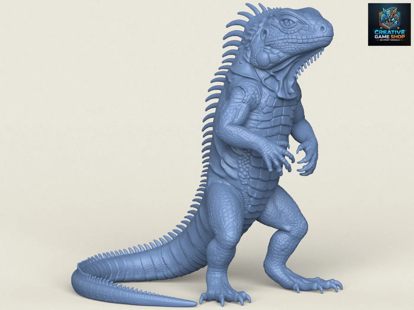 Wild Monster Lizard 3D Print Model .c4d .max .obj .3ds .fbx .stl .blend