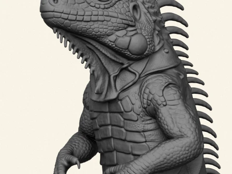 Wild Monster Lizard 3D Print Model