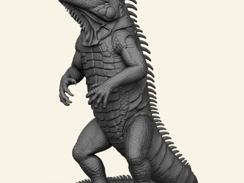 Wild Monster Lizard 3D Print Model