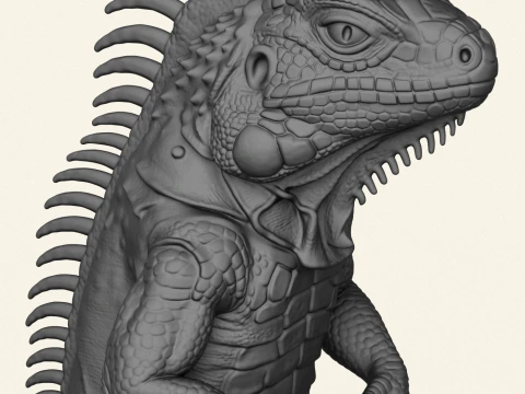 Wild Monster Lizard 3D Print Model