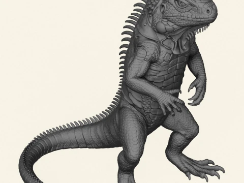 Wild Monster Lizard 3D Print Model