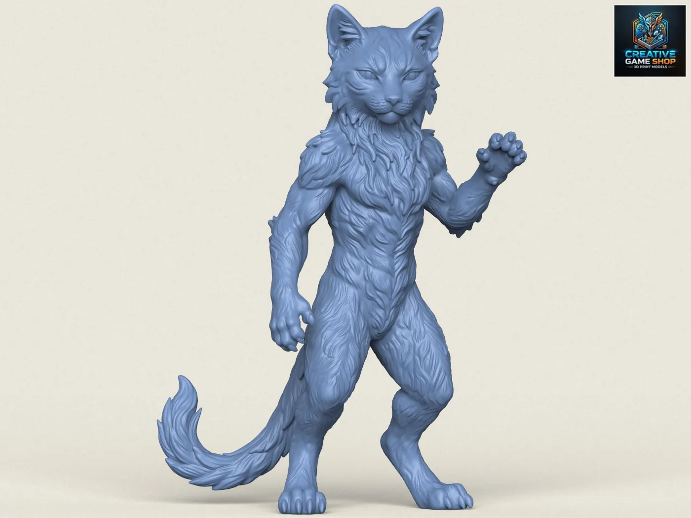 Wild Cat Character 3D Print Model .c4d .max .obj .3ds .fbx .stl .blend 