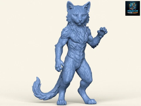 Wildkatzencharakter 3D Druckmodell