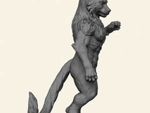 Wild Cat Character 3D Print Model