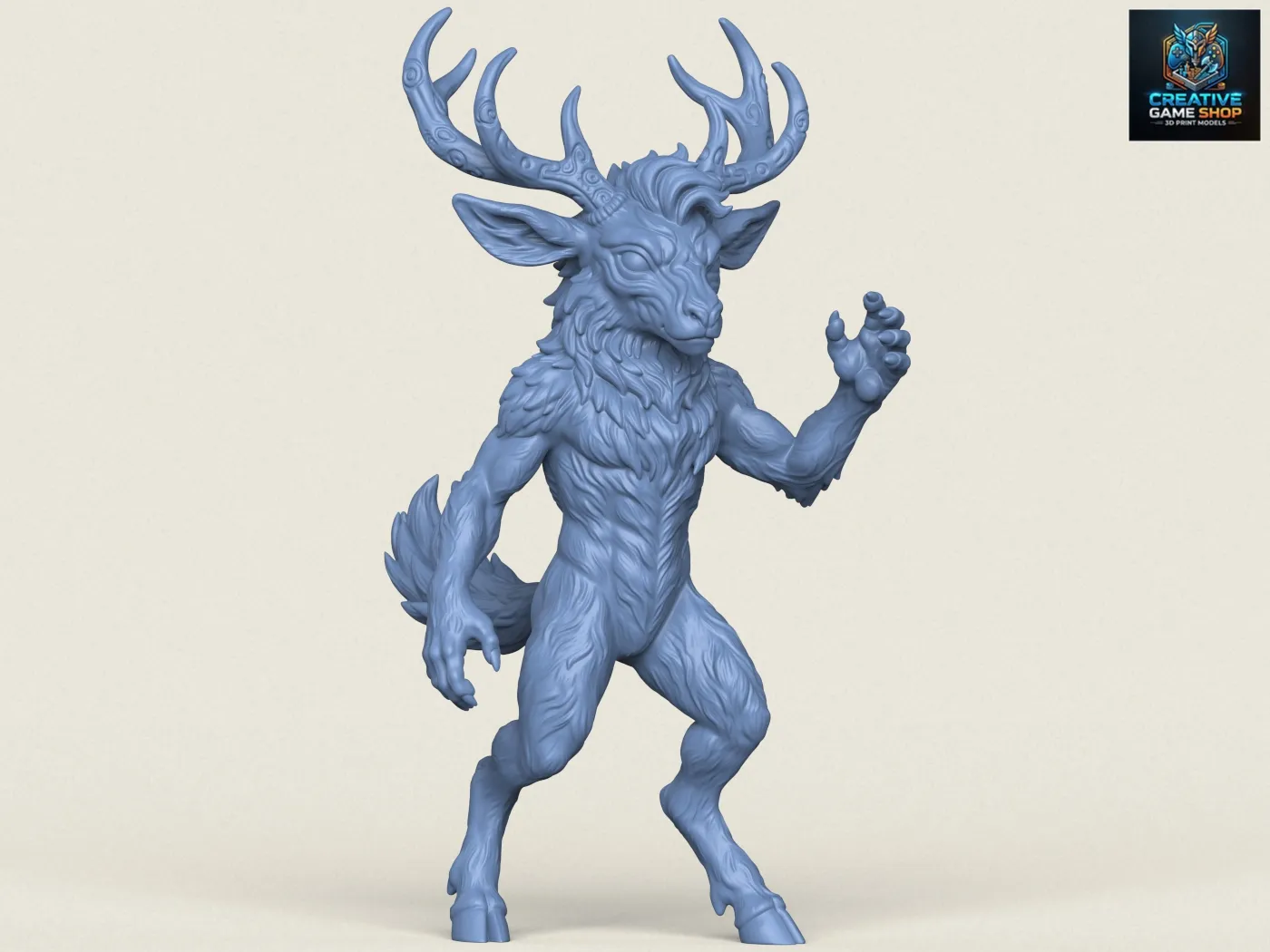 Wild Monster Deer Character 3D Print Model .c4d .max .obj .3ds .fbx .stl .blend 