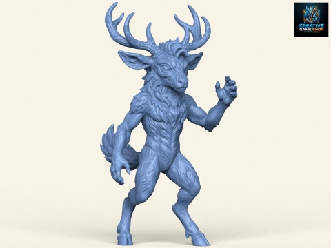 Wilder Monster-Hirsch-Charakter 3D Druckmodell