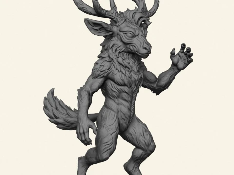 Wild Monster Deer Character 3D Print Model
