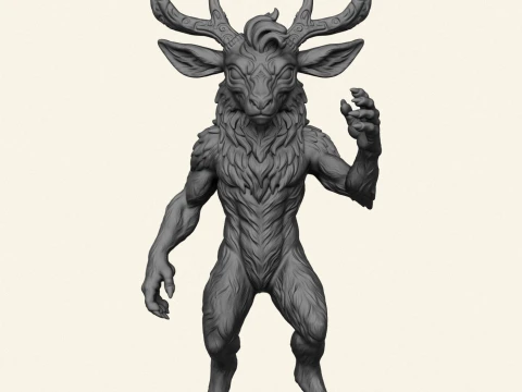 Wild Monster Deer Character 3D Print Model