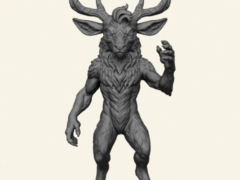 Wild Monster Deer Character 3D Print Model